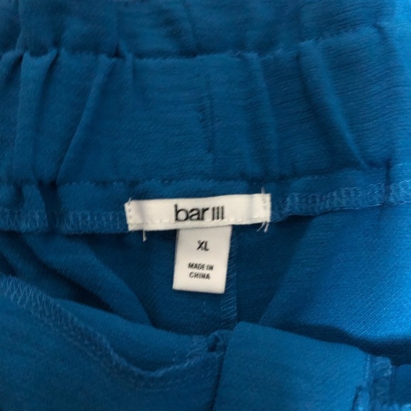 Bar III Moonbeam Blue Fashion Wide-Leg Paperbag Waist Tie-Front Pants XL NWT - Picture 6 of 9